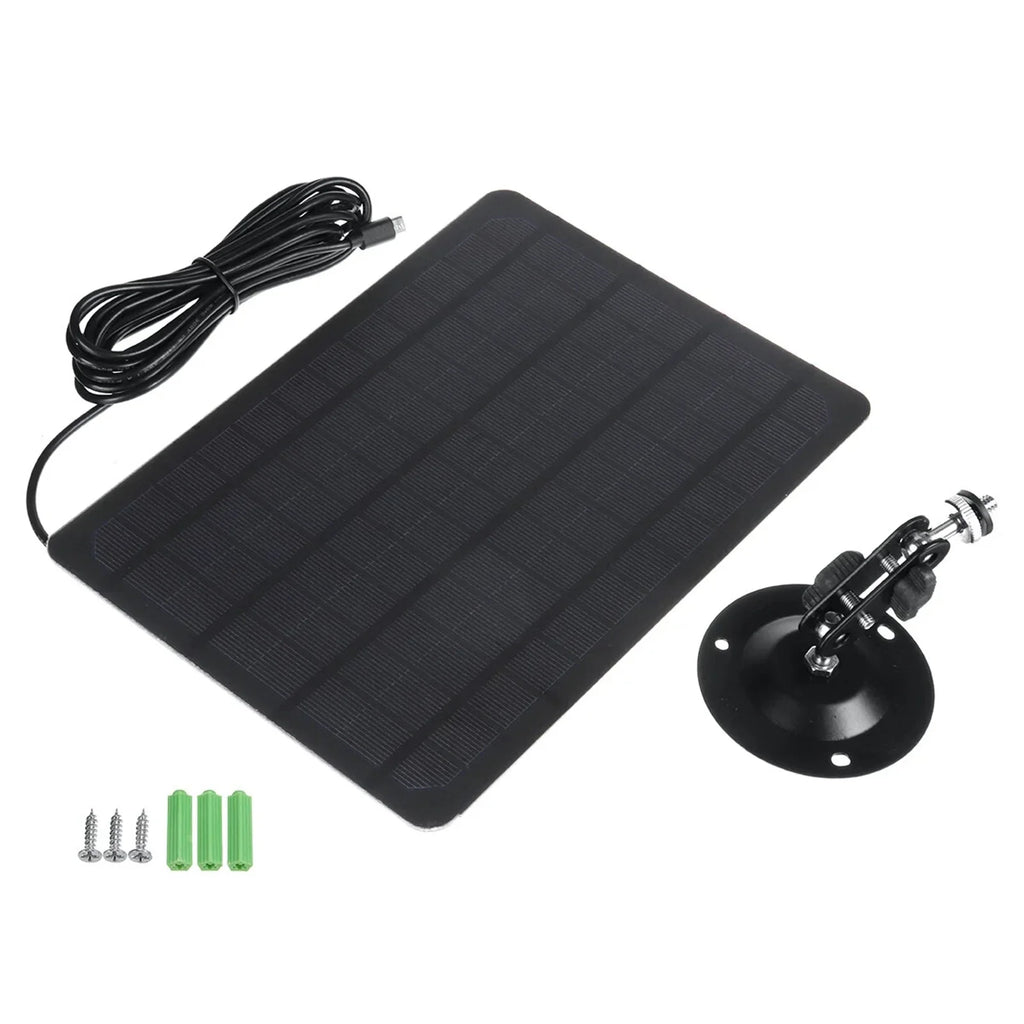 Shinysix USB Solar Panel 10W 6V Monocrystal Silicon Charging PLatitudee, 360-degree Rotation, Waterproof, Wall Mounted for USB Camera