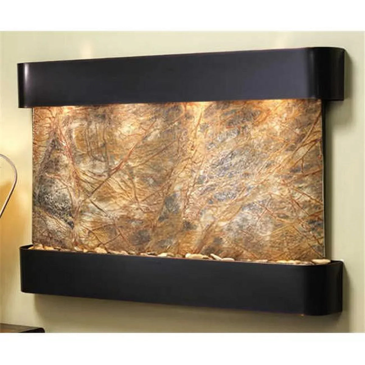 Adagio  Sunrise Springs - Brown Rainforest Marble Wall Fountain