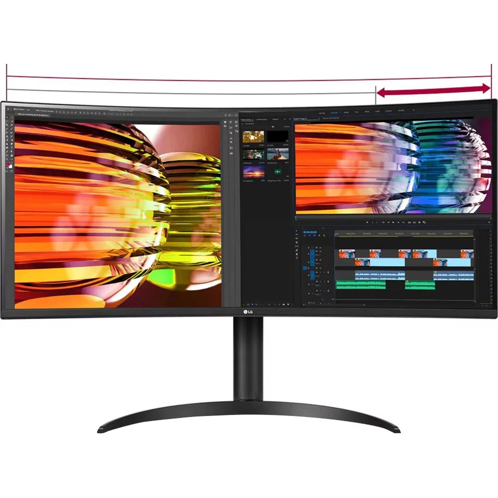 Open Box LG 34WP75C-B 34" Curved UltraWide QHD HDR 10 160Hz USB Type-C Monitor with AMD FreeSync Premium Pro (65W Power Delivery)