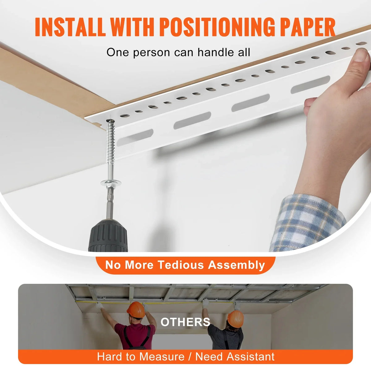 VEVOR Overhead Adjustable Garage Storage Rack 48x96in Ceiling Rack 600lbs White