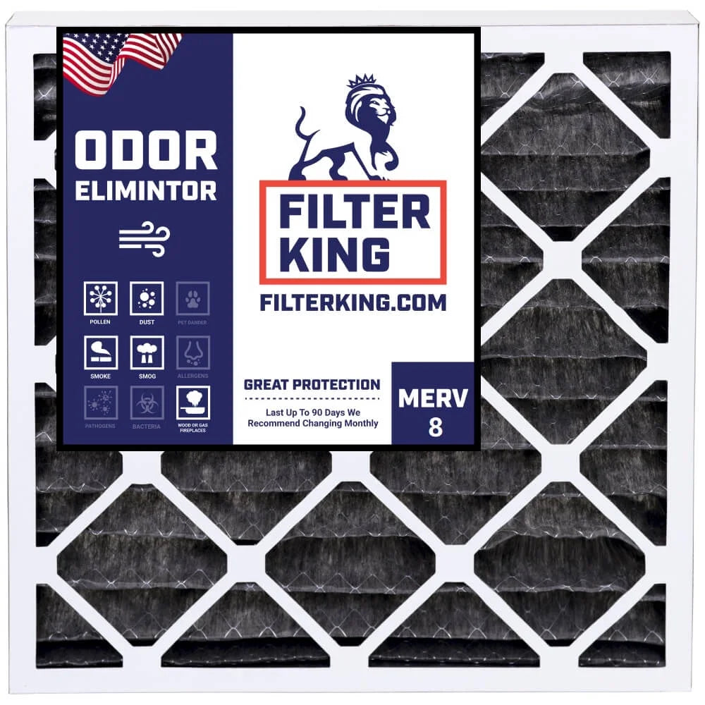 Filter King 16.25x21.25x1 Air Filter | 4-PACK | Carbon MERV 8 HVAC Pleated A/C Furnace Filters | MADE IN USA | Actual Size: 16.25 x 21.25 x .75"