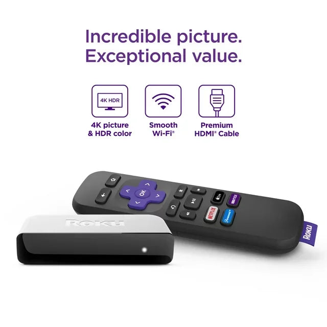 Roku Premiere | 4K/HDR Streaming Media Player Wi-Fi® Enabled with Premium High Speed HDMI® Cable and Simple Remote + Tigology Accessories