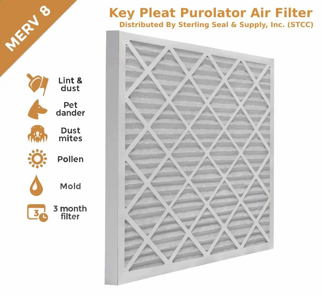 18x18x1 Key Pleat PuroLatitudeor Air Filter - MERV 8 (6 Pack)
