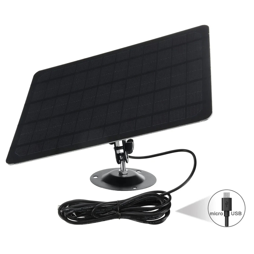 Shinysix USB Solar Panel 10W 6V Monocrystal Silicon Charging PLatitudee, 360-degree Rotation, Waterproof, Wall Mounted for USB Camera