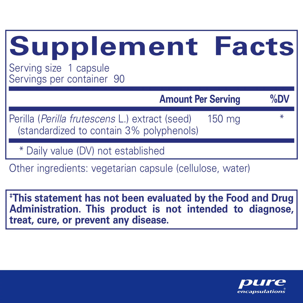 Pure EncapsuLatitudeions Perilla Extract | Support for Healthy ModuLatitudeion of Th2 Cytokines and Mucosal Health* | 90 Capsules