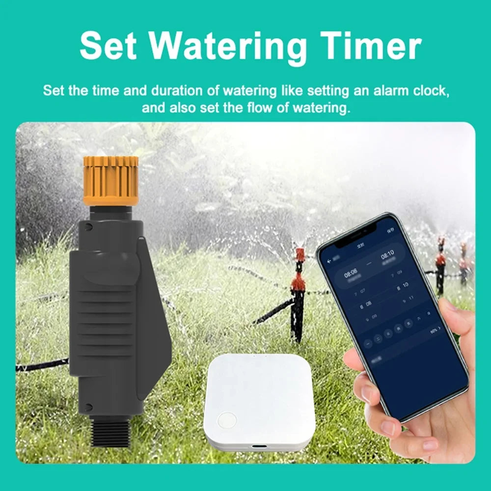 moobody WiFi Sprinkler Timer Solar Powered Smart Water Timer APP Voice Control Wireless Hose Faucet Timer Garden Lawn Yard