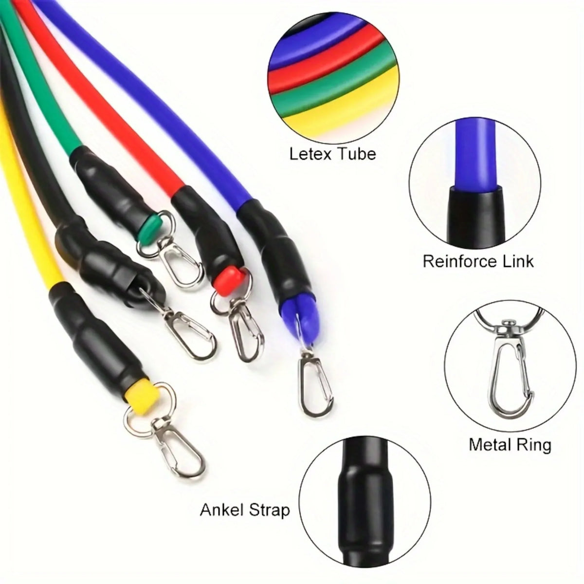 PGAST 11pc Ultimate Resistance Band Set - Medium Tension, Stackable for Full-Body Workout, Includes Accessories & Storage Bag