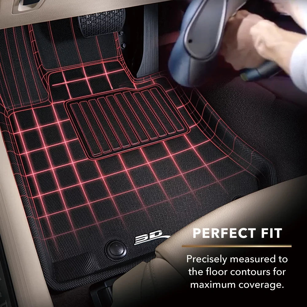 3D MAXpider KAGU Floor Mat (BLACK) compatible with SUBARU FORESTER 2014-2018 - Full Set
