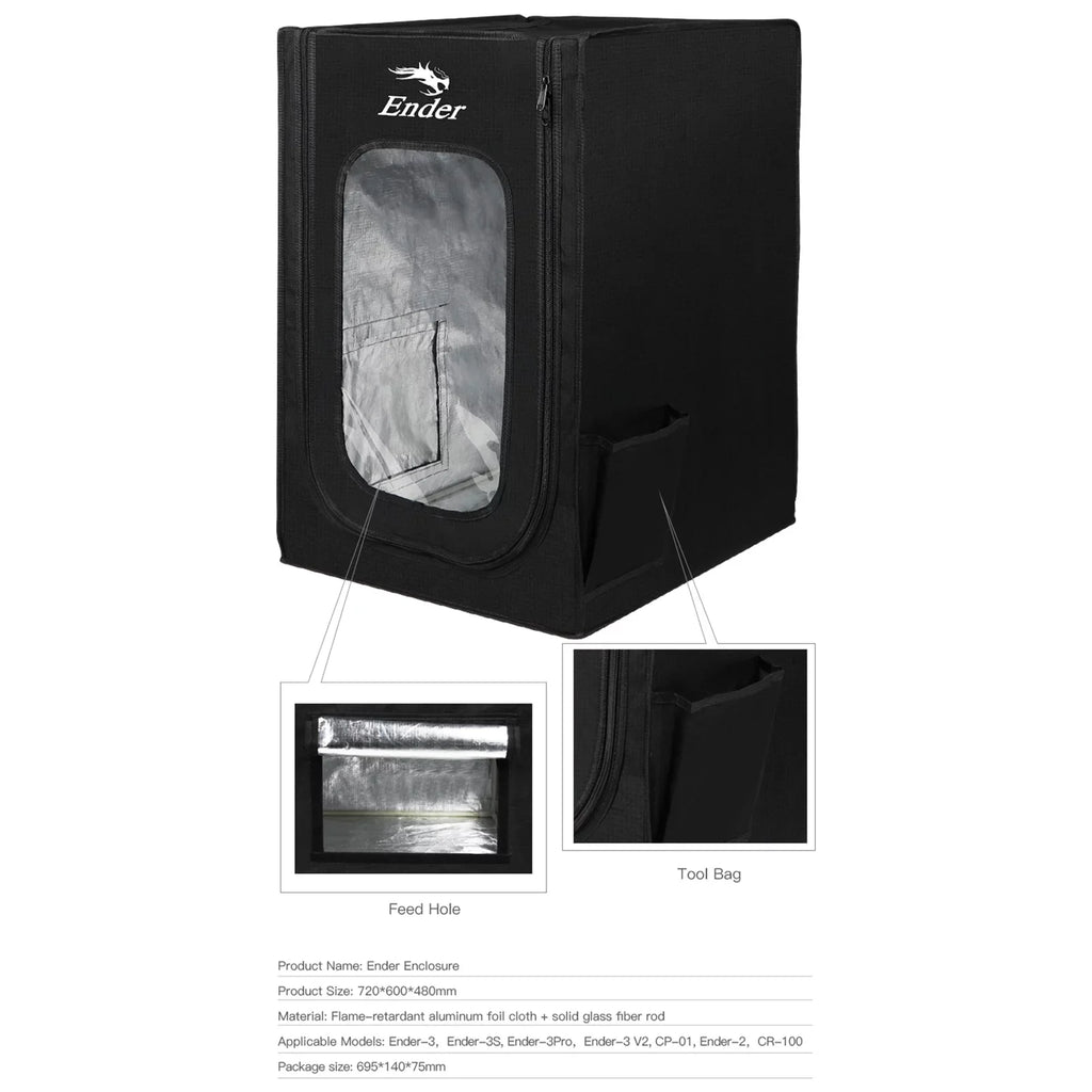 3D Printer Enclosure Fireproof Waterproof Printer Covers for Constant Temperature Heating Box Detachable Heating Tent for Ender-3/Ender-3S Ender-3pro/Ender-3 V2/ CP-01/ Ender-2/CR-100 Size